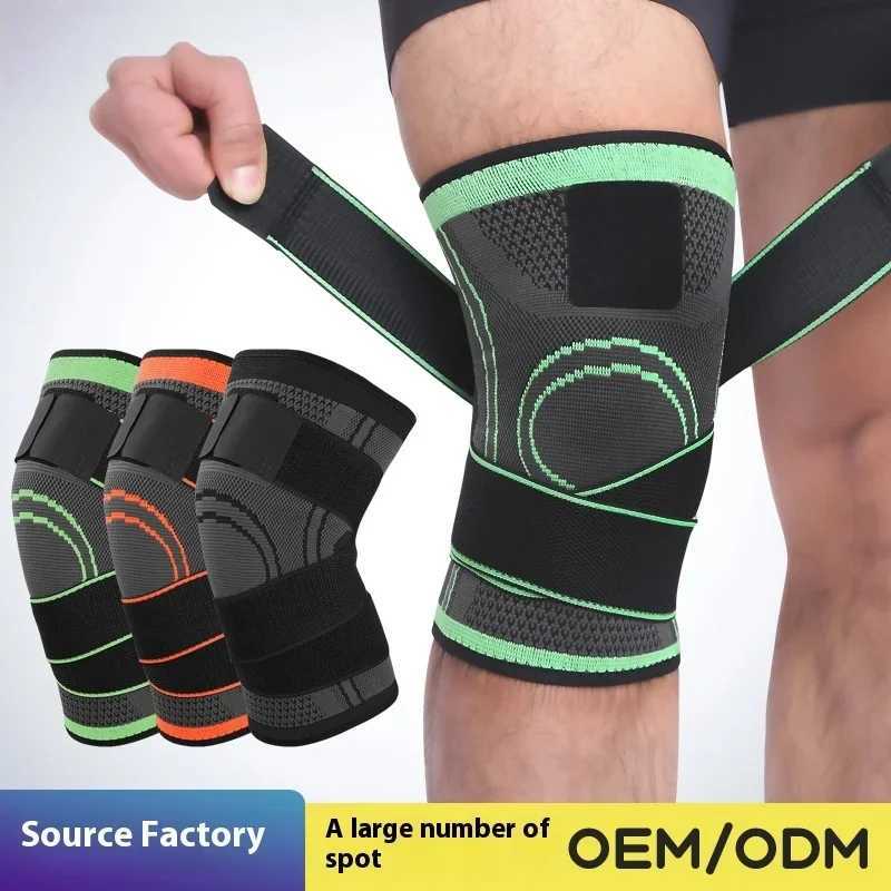 Compression strap wrapped knee pads for basketball running fitness cycling knitted sports compression and breathability J250917