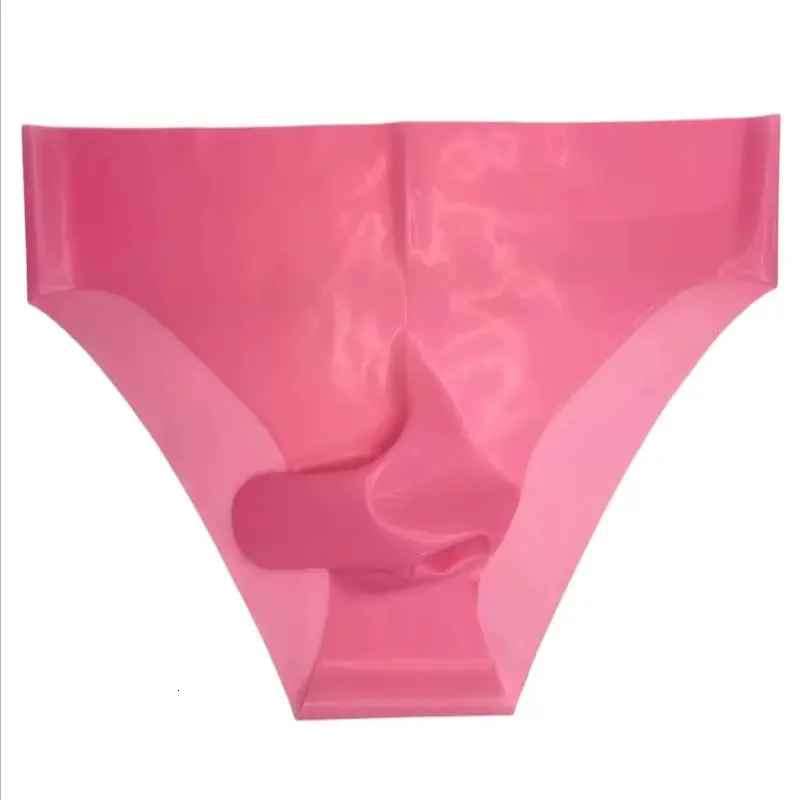 Mens Sexy Latex Underpants Seamless Sheath Briefs SeeThrough Sissy Couple Low Waist Panties Erotic Rubber Tight Safety 250917