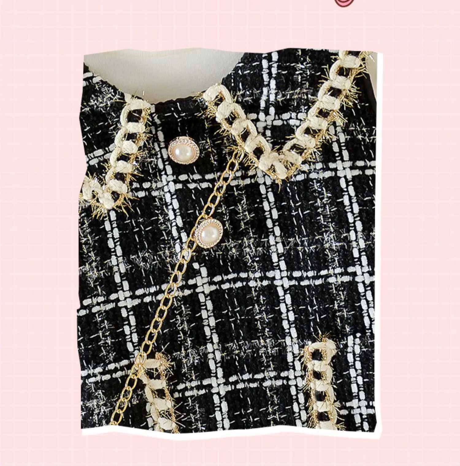 Designer Girls Dress Spring and Autumn 2024 New Baby Girl Xiaoxiangfeng Vest Skirt Bottom Shirt Twopiece Princess Dress J250917