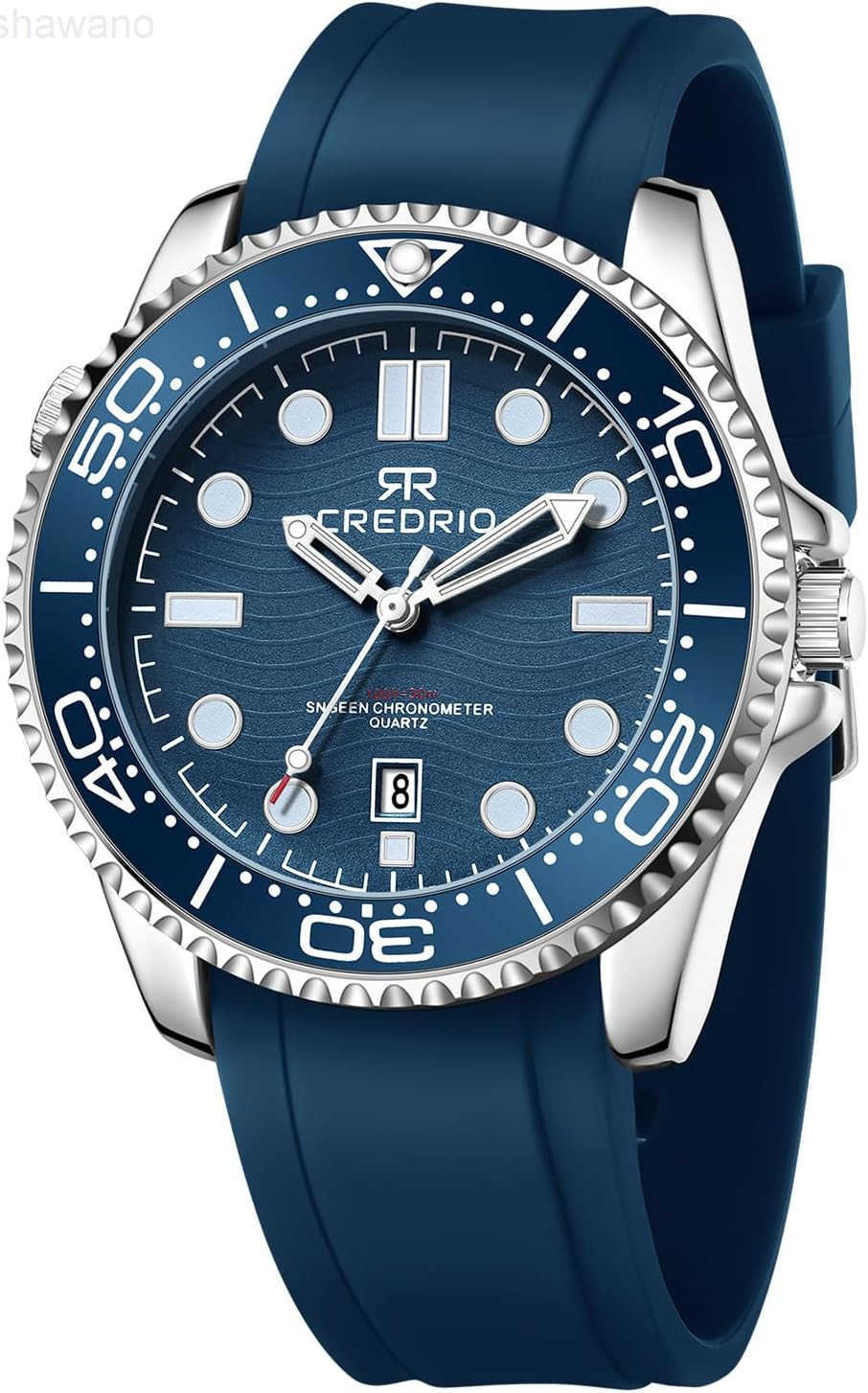 Mens Watches Waterproof Rubber Band Watch for Men Luminous Hands and Markers Date Display Wrist WatchW250917