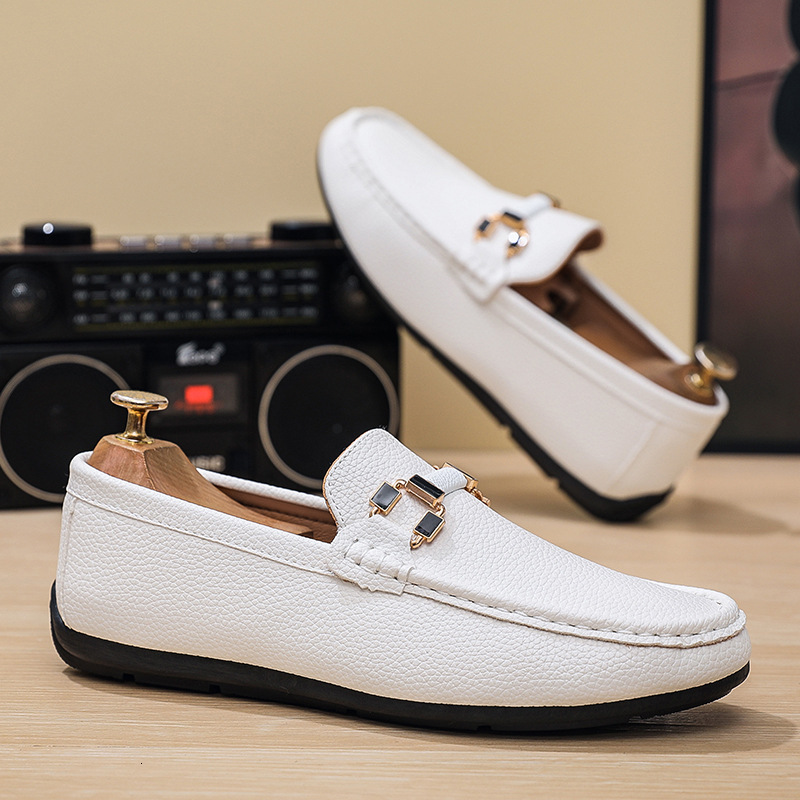 TOP Designer Men's Summer Loafers British Style Fashion Trendy Casual Versatile Soft Sole Slip-On Waterproof Shoes e0