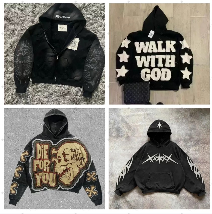 American style hooded sweatshirt, hoodie Sweatshirts fleece jumpsuit, Harajuku-style retro Y2K fashion streetwear, high street sportswear, men's clothing