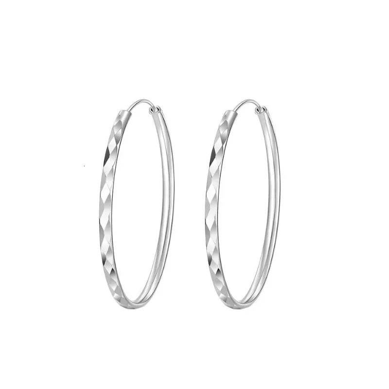 925 Sterling Silver 30405060mm Circle Hoop Earrings For Women Fashion Party Jewelry Gifts 250917