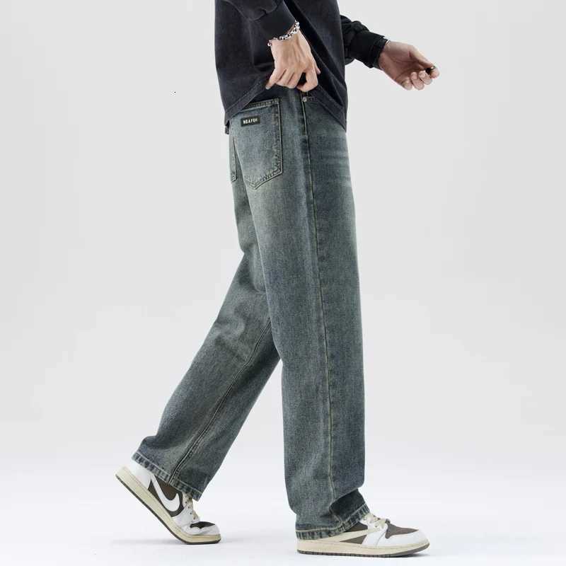 Retro Jeans N 2025 Mens New Loose Leg Straightleg Fashionable Brand Casual Autumn and Winter Pants MenZ250917