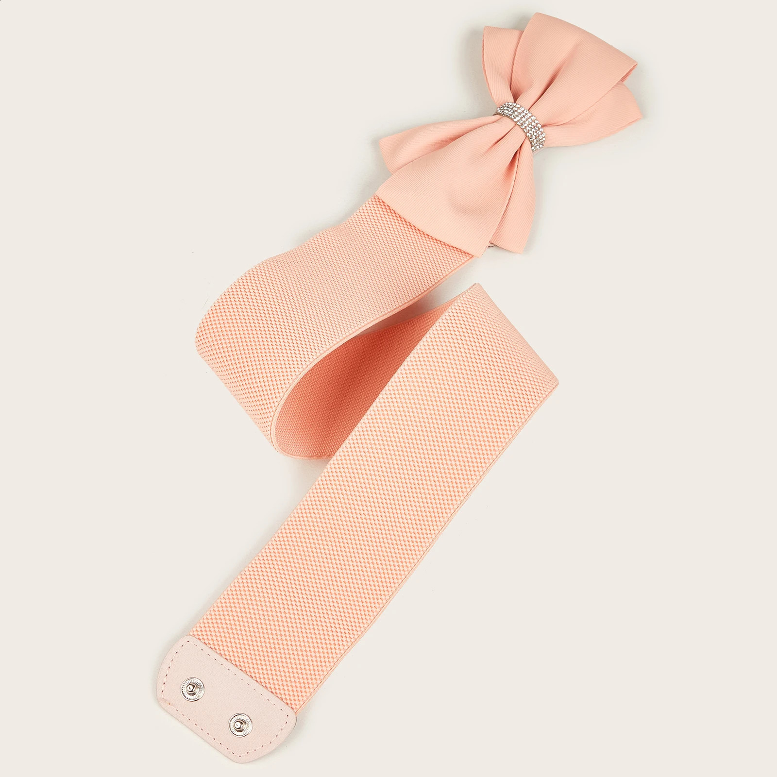 1 Solid color Casual Cute belt Shiny rhinestone bow elastic with dress womens belt 250916