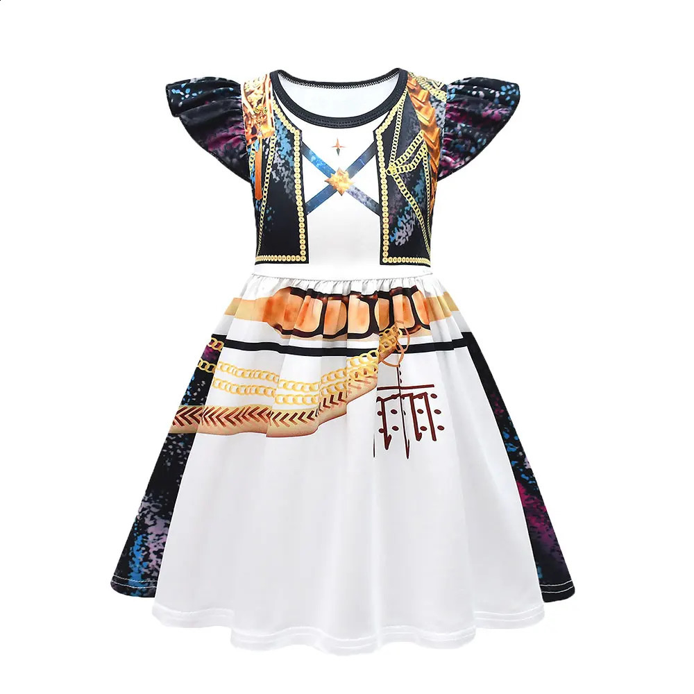 Halloween Kids Kpop Demon Hunters Costume Fashion Girls White Gold Dress Mira Rumi Zoey Dress Up Summer Party Princes Clothes 250916