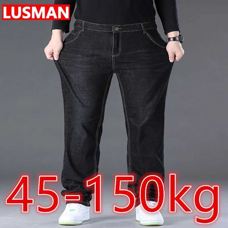 Mens Jeans Pants Big Size 50 High Stretch Denim Fabric Large Size Pants for 45150kg Jeans Hombre Wide Leg Jeans Pantalon HommeZ250917