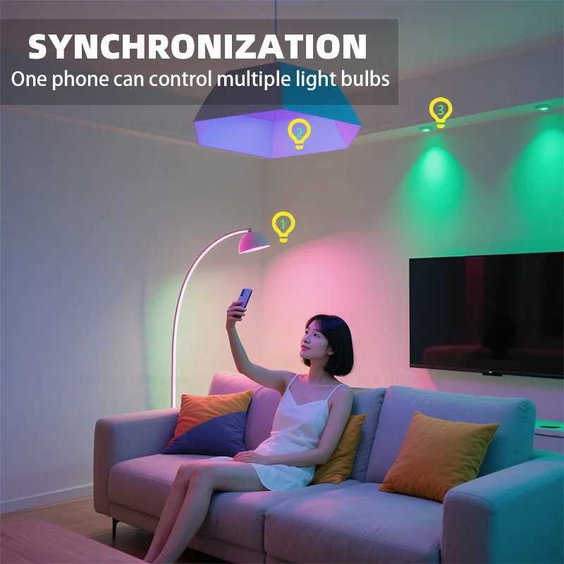 Dimmable Tuya Wifi Rgbcw Smart Bulb Gu10 C37 A60 T37 E14 E27 Light Led Magic Lamp AC85V265V Work With Alexa Google Home C250917