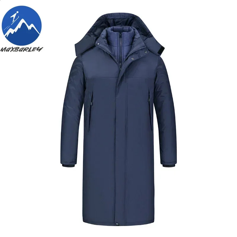 Winter Long Jacket Men y 3 1in 1 Removable 2piece Set Warm Padded Snow Waterproof Thick Hooded Windbreaker Parkas 250916
