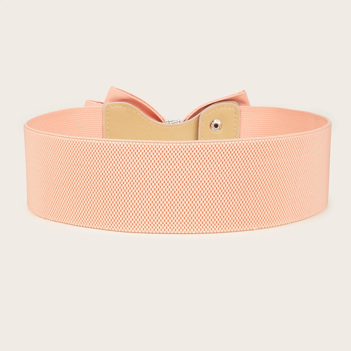 1 Solid color Casual Cute belt Shiny rhinestone bow elastic with dress womens belt 250916