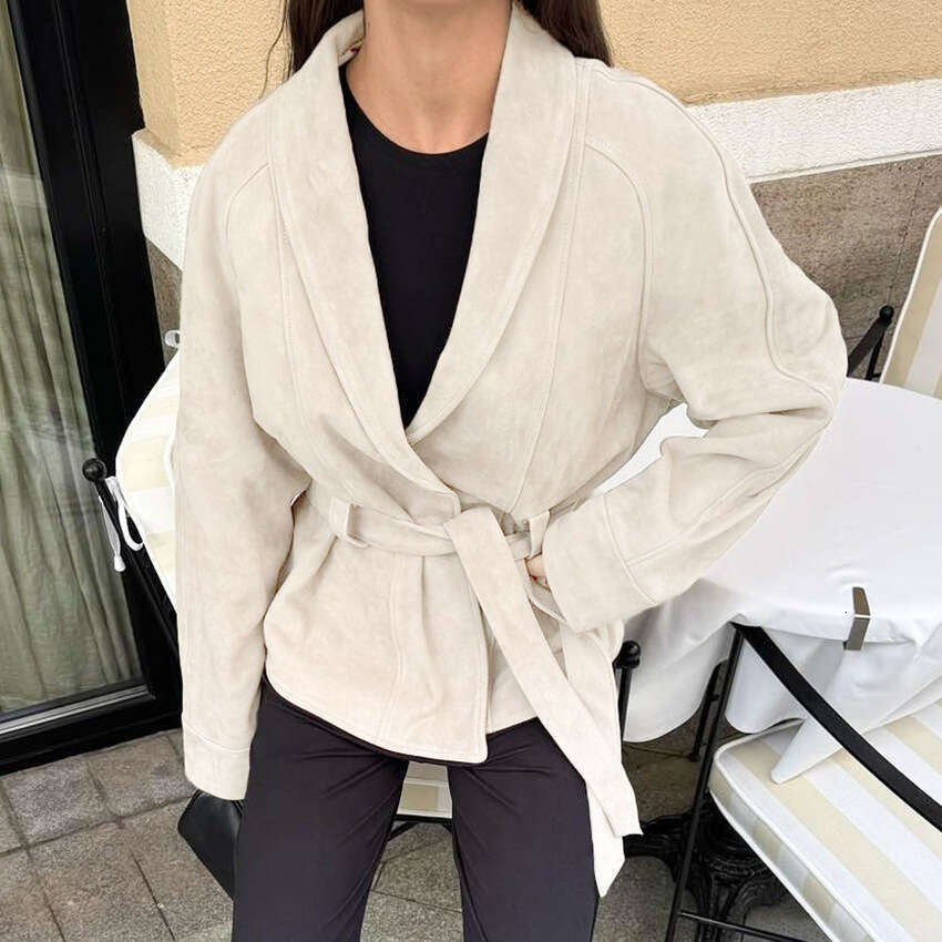 2025 Autumn Winter New Vintage Long Sleeve Jacket Suede Coat Women Design Sense Elegant Casual Cross-Border