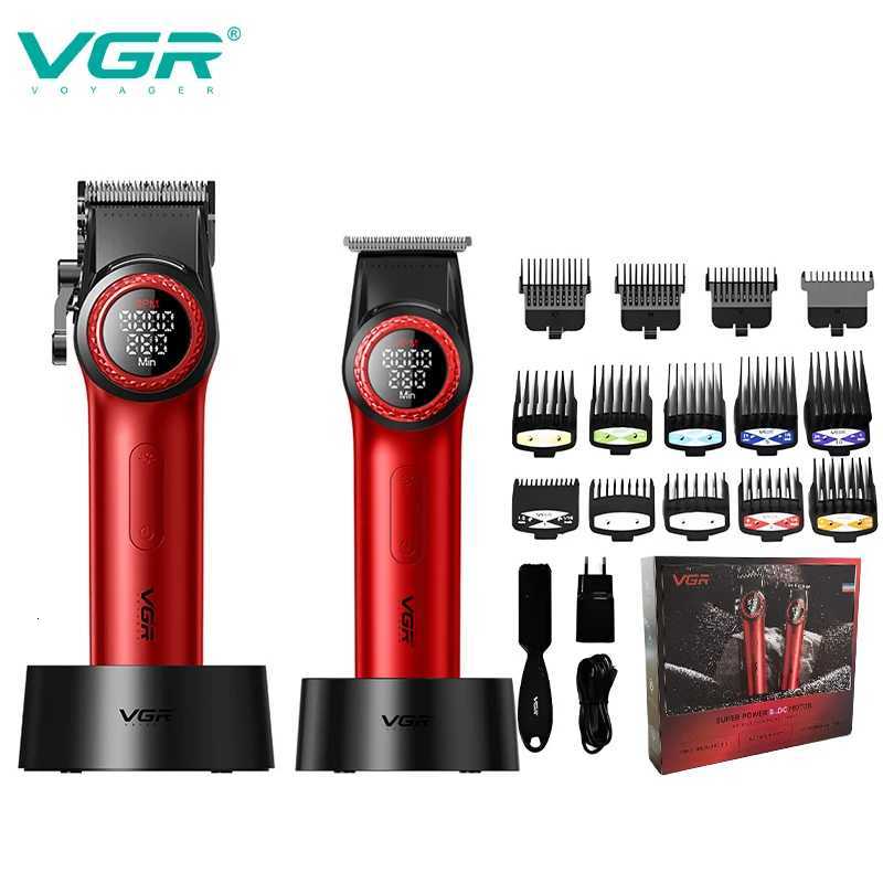 VGR 001 977 new hair trimming set highend mens hair clipper intelligent digital display electric pusher carving and whitening F250916