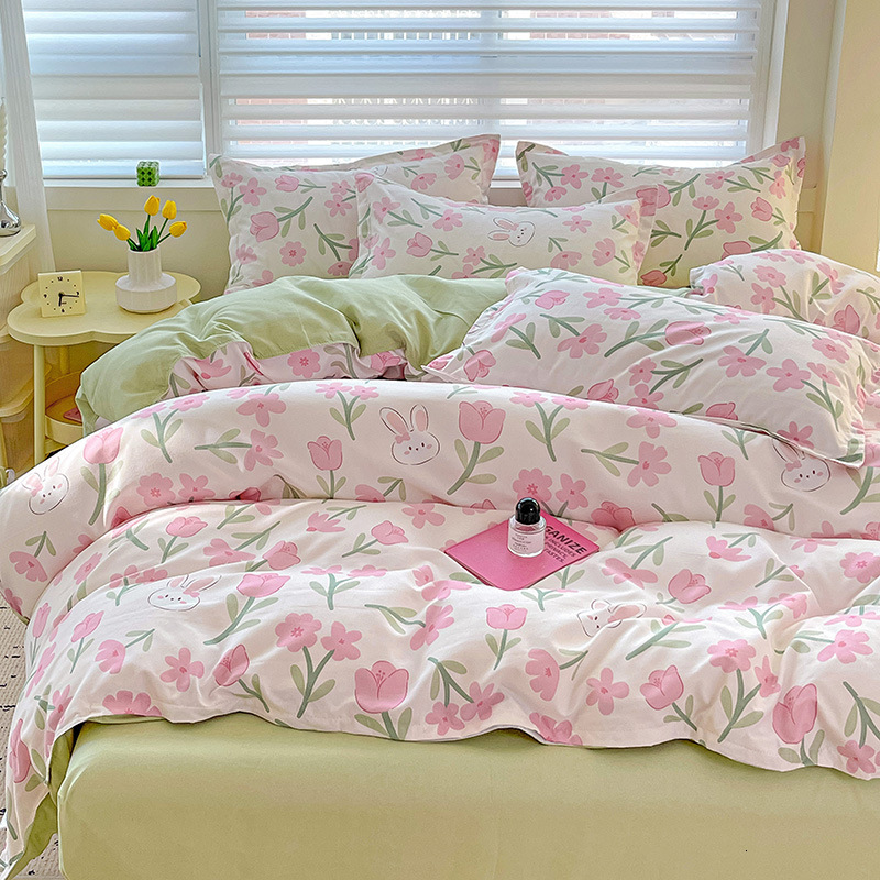 Nordic INS Plaid Cashmere Duvet Cover Set - Skin-Friendly, Comfortable, Durable Bedding for Rental Use W260302