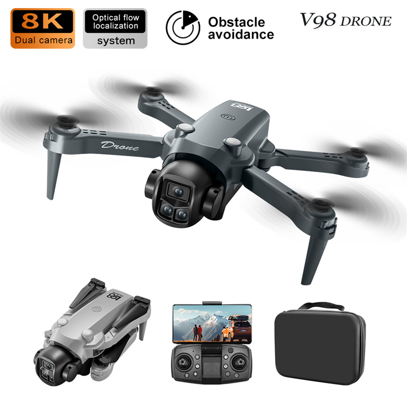 New V98 Drones Dual Cameras Long Endurance intelligent Obstacle Avoidance Drone 8K HD Aerial Photography Remote Control Aircraft Children's toy g