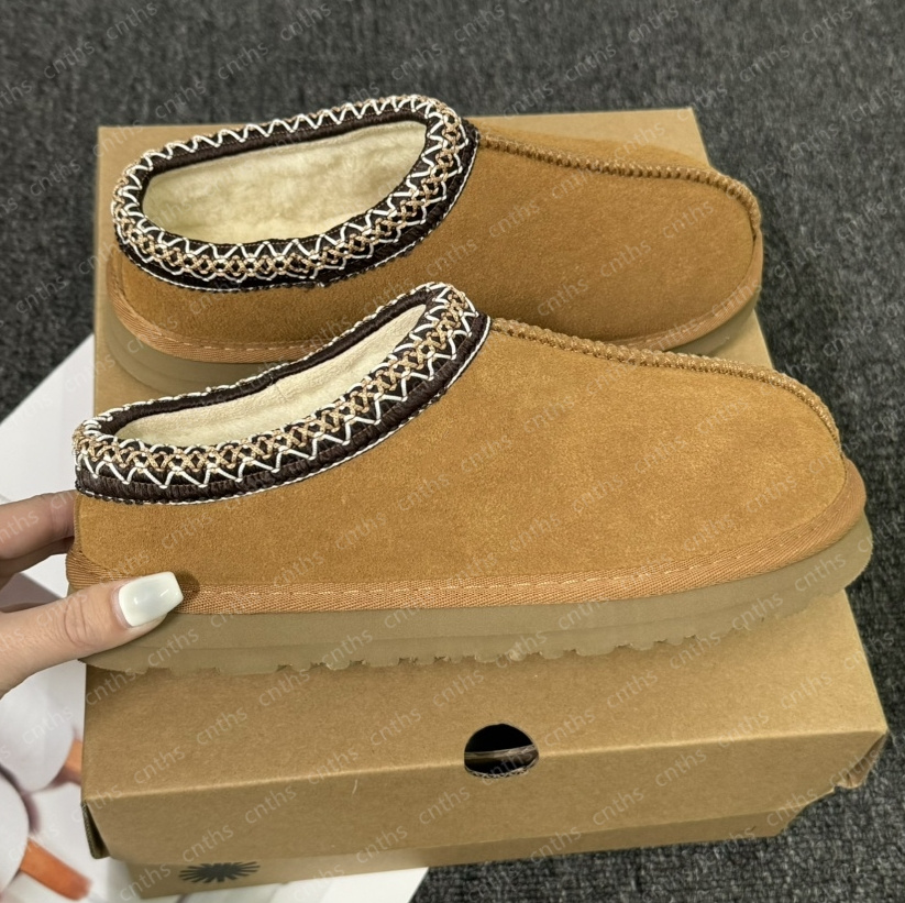 Australia designer slipper Tasman Tazz fluffy Slippers Chestnut Winter Fur Platform Boot Women Men Slip-on Shoes Suede mustard seed micro Boots