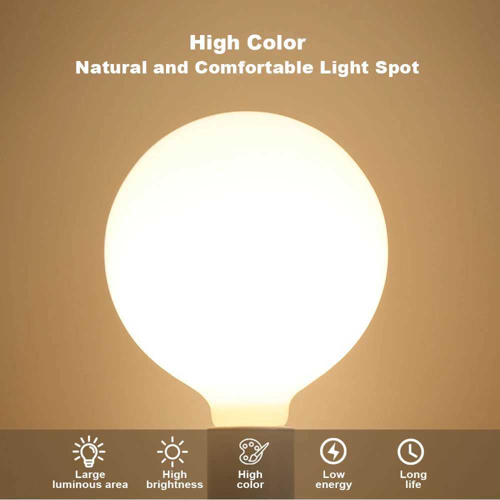 Big LED Bulb E27 AC 220V 110V G80 G95 G125 Energy Saving Global Light Lampada Ampoule Milky Light Bulb White Warm White LED Lamp C250917