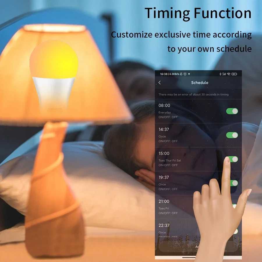 Tuya WiFi Smart LED Light Bulb 12W 15W 18W E27 RGB Smart Lamp Smart Life Alexa Google Home For Bedroom Living Room Decor C250917