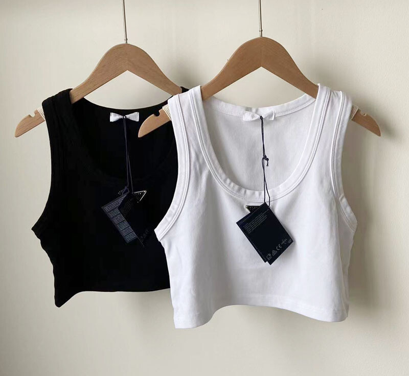 Designer Elastic T Shirts Round Neck Slim Fit Knitted Vest For Women Sweet Temperament Cotton Bottom Top