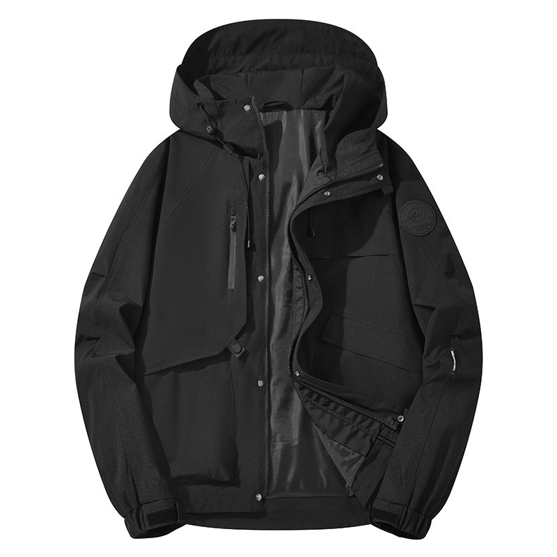 Giacca Da Pioggia Con Cappuccio Da Uomo Compatto Compact Impiepide Imploate Minori Per Vento A Vento Manotte Casualmente Giacca Casual's Celdie-image