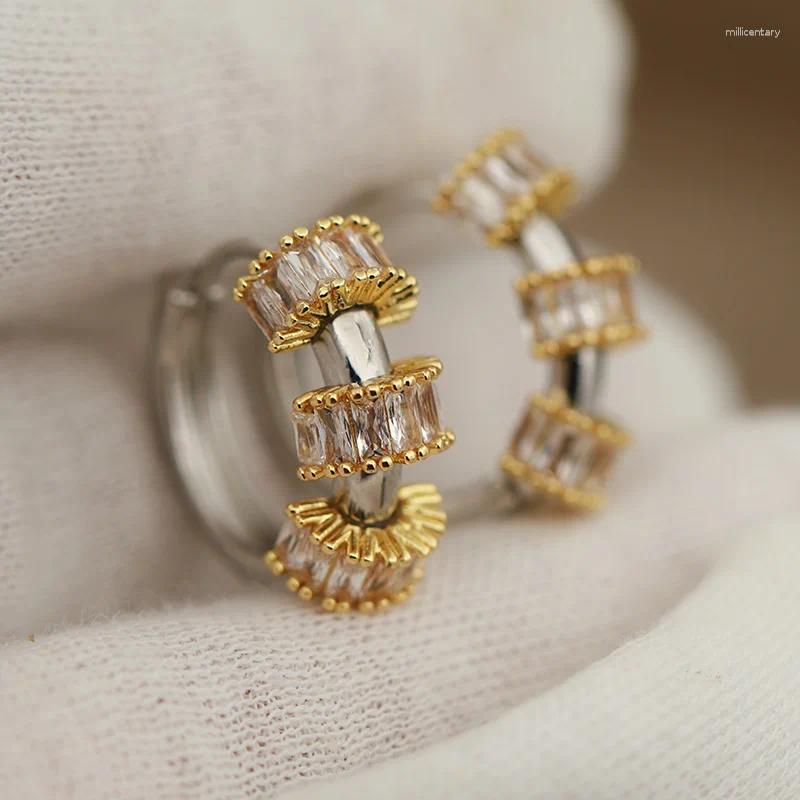 Stud Earrings Sight Design Zirconia Geometric For Women Fashion Brand Jewelry Unique Crystal