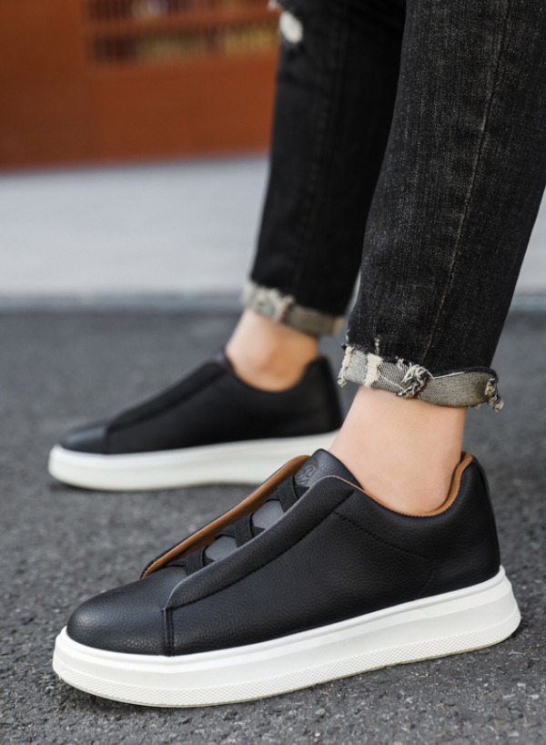 Men's Extra Large Size 46 White Sneakers Trendy Retro Low-Top Casual Leather Upper Soft Sole Breathable Comfortable Shoes
