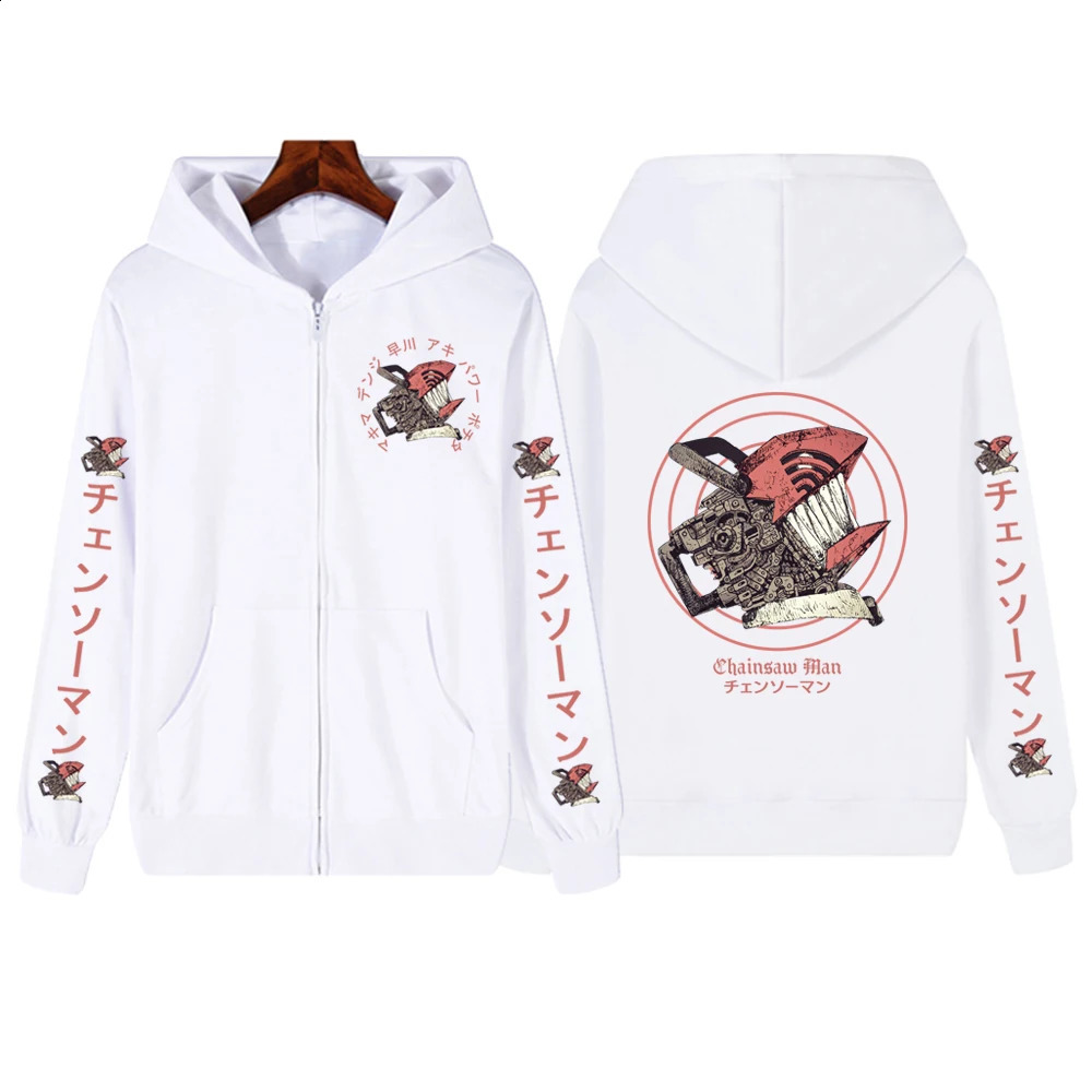 Man Chainsaw Anime Sweatshirt For Men And Women Harajuku Zipper Jacket Pullover Oversize Zip Up HoodiesDenji Printed Hoody 250916