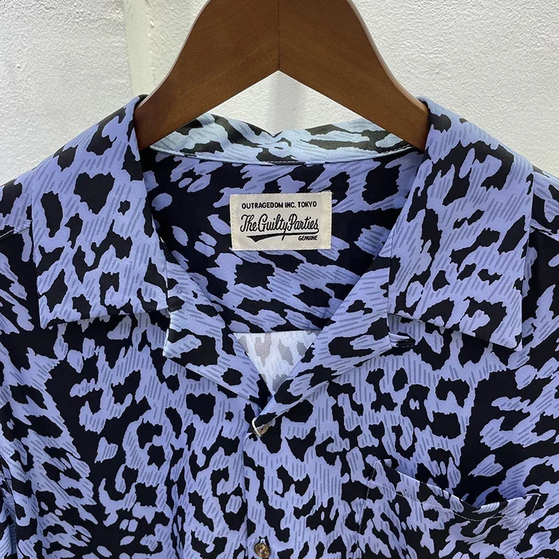 Classics WACKO MARIA LEOPARD OPEN SHIRT Summer Casual High Street Loose Men Shirt 250917