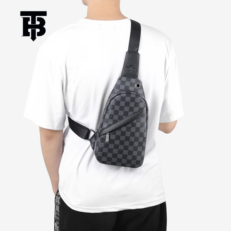 Designer Bag Plaid Chest Luxury Bag Bag 2025 New Crossbody Bag Men's Single Shoulder Bag Trendy Simple Cycling Backpack Phone Bag Trendy