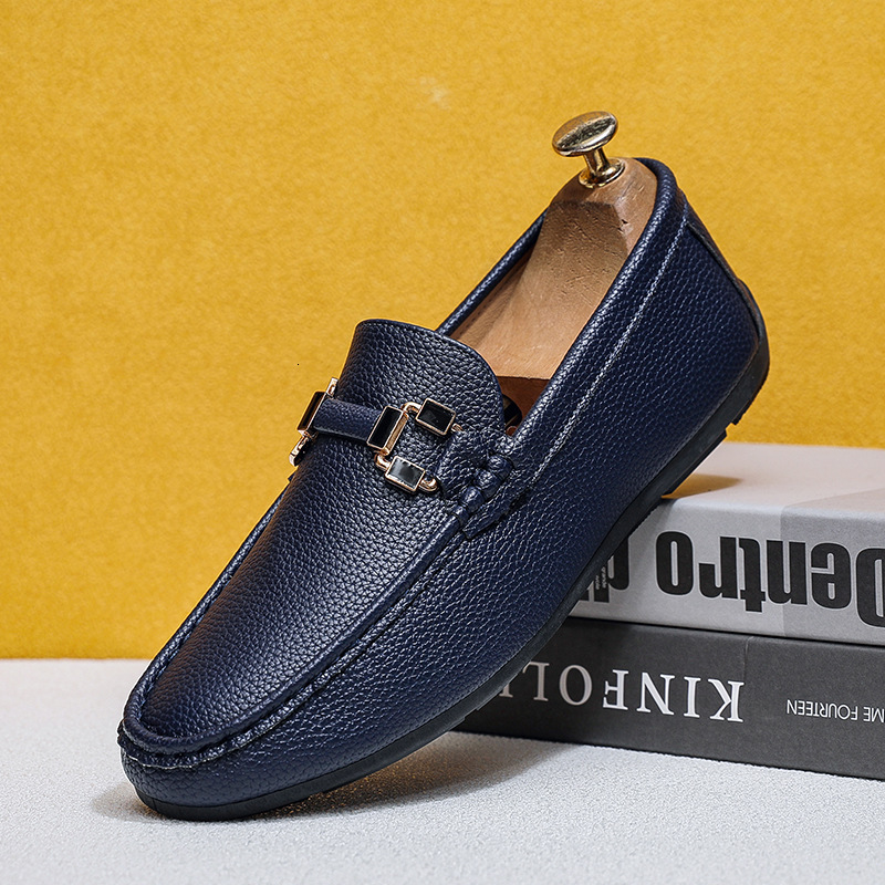 TOP Designer Men's Summer Loafers British Style Fashion Trendy Casual Versatile Soft Sole Slip-On Waterproof Shoes e0