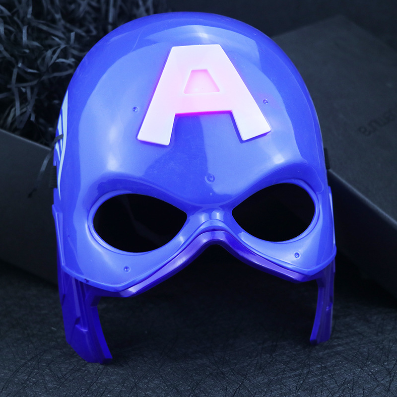 Disney Glowing Mask Halloween Role Play Mask Spiderman Captain America Batman Iron Man Hulk Batman Glowing Cartoon Accessories Baby Boys Product baby 