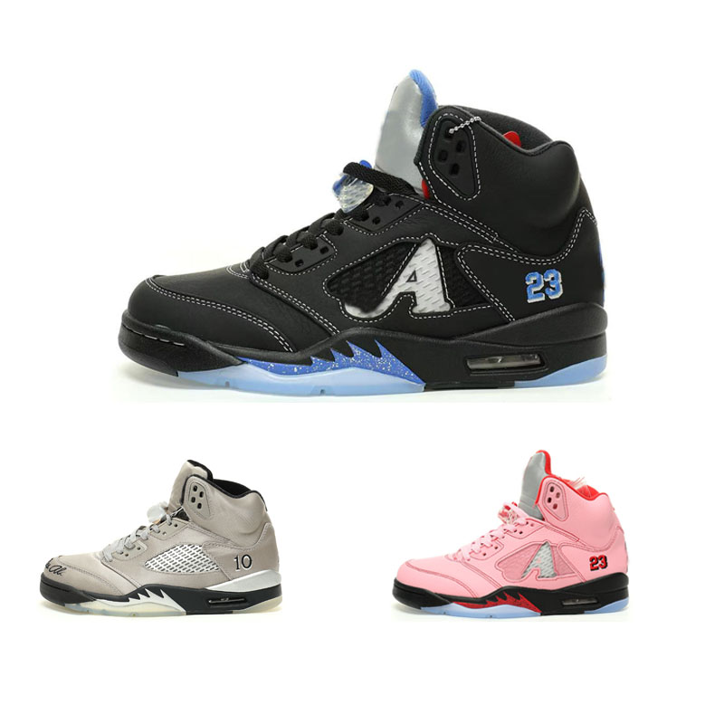 Designer Brand's Latest 5 Retro Awake NY Black Racer Blue High Top Co branded Sneakers 36-47.5