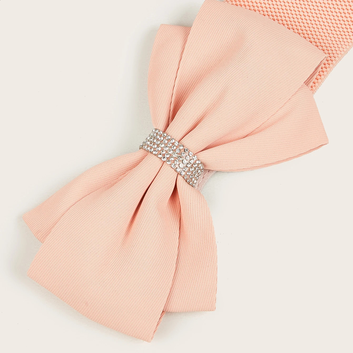 1 Solid color Casual Cute belt Shiny rhinestone bow elastic with dress womens belt 250916