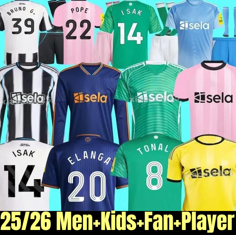 Newcastled United 25 26 TONALI soccer jerseys Kids BARNES BRUNO G. Gordon ISAK Football Shirt Home Away fans WINNERS CARABAO CUP FINAL BURN goalkeeper long sleeves