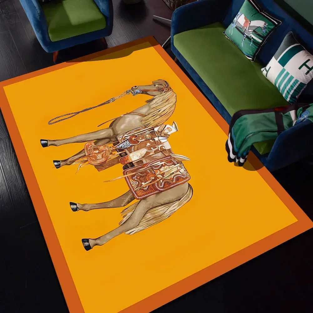 Fashion Ethnic Frame Carpet Horse Printing Hallway Living Room Mat Non Slip Bedroom Floor Table Mats Washable Kitchen Area Rug Z250917