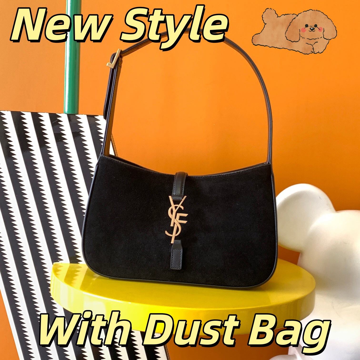 2025 New Designer Bag Shoulder Bag Luxury Bag Purse Crossbody Bag Stylish Versatile Women's Handbag High-Quality Leather Underarm Bag Black Casual Shopping Bag