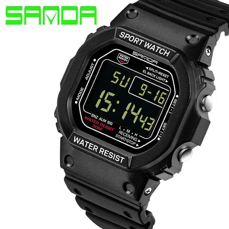 DHgargets Sanda Multifunctional Electronic Men and Women Sports Watch Waterproof Luminous Student fashion Wristwatch