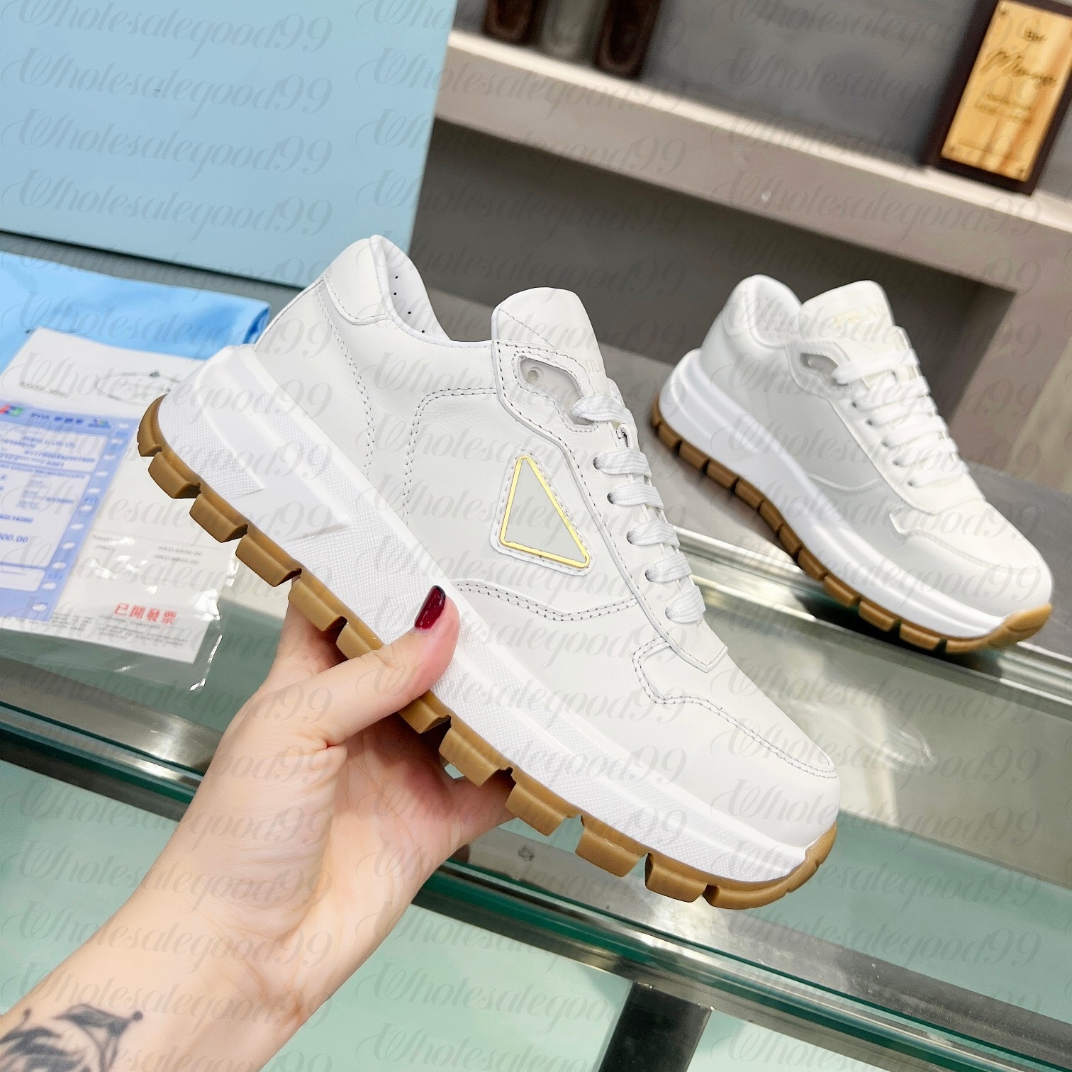 Women Man track platform sneaker Designer Casual shoe Balck White Luxury Leather trainer Run Wedge basketball shoe 10a athletic tennis sport outdoor walk Hike shoes