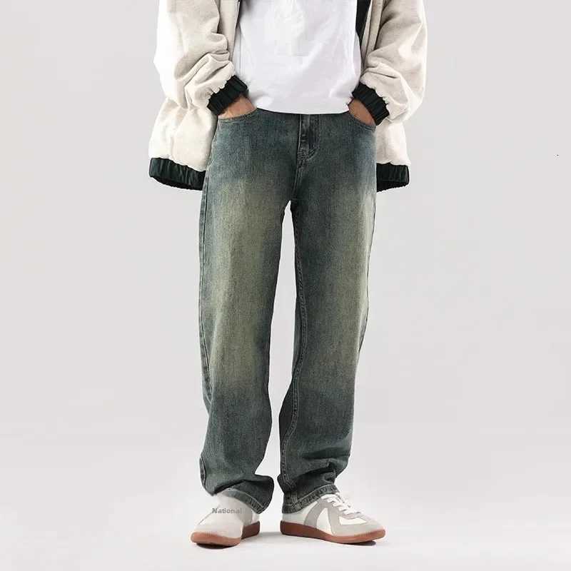 Retro Loose Fit Mens Jeans Trendy Straight Leg Casual Pants Autumn Winter New Arrival Versatile Long Trousers for MenZ250917