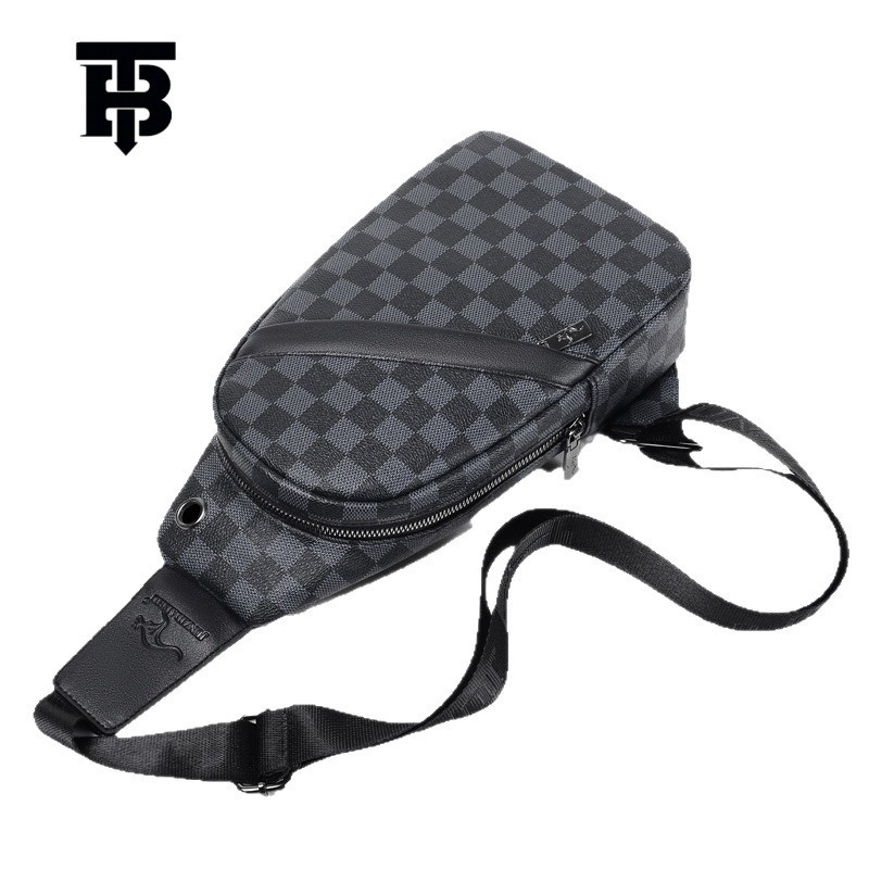 Designer Bag Plaid Chest Luxury Bag Bag 2025 New Crossbody Bag Men's Single Shoulder Bag Trendy Simple Cycling Backpack Phone Bag Trendy