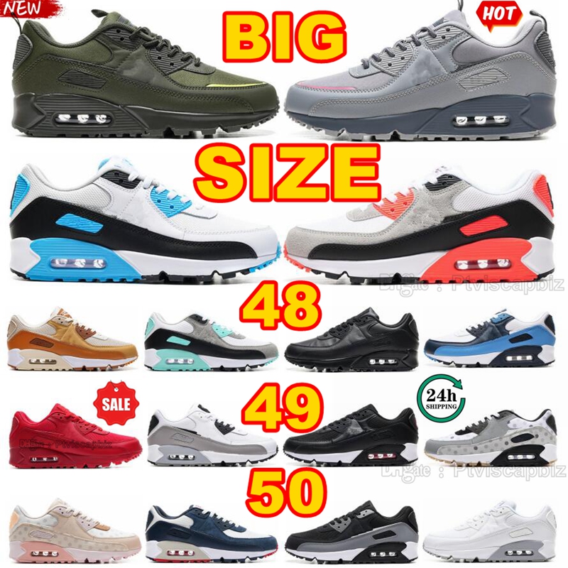 Big Long Size 48 49 50 Running Shoes Men Women US 12.5 13.5 14.5 15.5 Fashion Classic Designer Vintage Black Grey Navy Green Sports Indoor Outdoor Sneakers