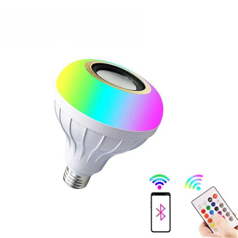 12W E27 RGB Colorful Music Remote Control LED Bulb Led Smart Lights Bluetooth Music Bulb Lamp Led Dimmable Bulb For Home Party C250917