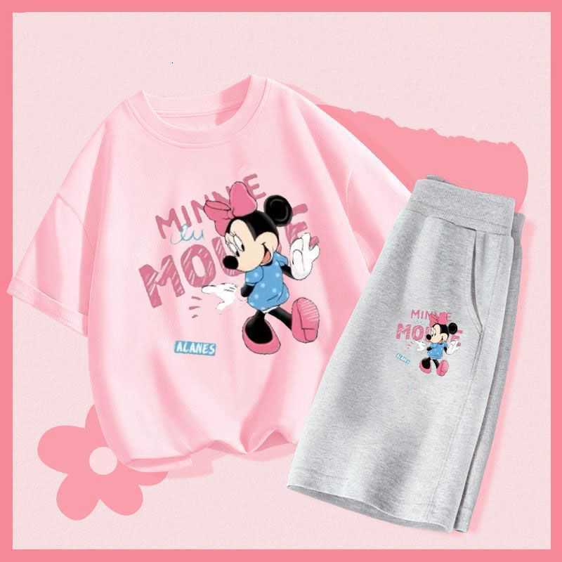 Disney Summer Baby Girls Clothes Set Children Girl Disney Minnie T-shirts And Shorts 2 Pieces Suit Kid Short Sleeve Top Bottom Outfits X250524