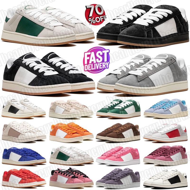 Mens 00s designer shoes campus Black Silver blue pink grey rubber sneakers Leather breathable Classic Platform Outdoor shoe Womens trainers chaussure