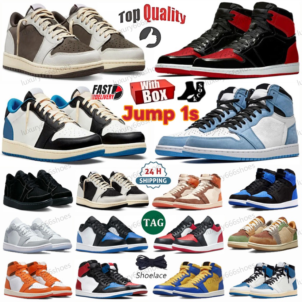 With Box Basketball Designer Shoes 1 low Jump mans 1s Sneaker White Black Phantom Olive Reverse Mocha Women Trainers Sports Shock Absorption Skateboard Shoes