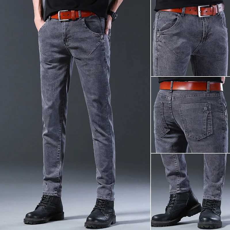 2024 New Men Spring and Autumn Korean Version Comfort Men Stretch Youth Slim Fashion Skinny Jeans Pants Designer ClothesZ250917