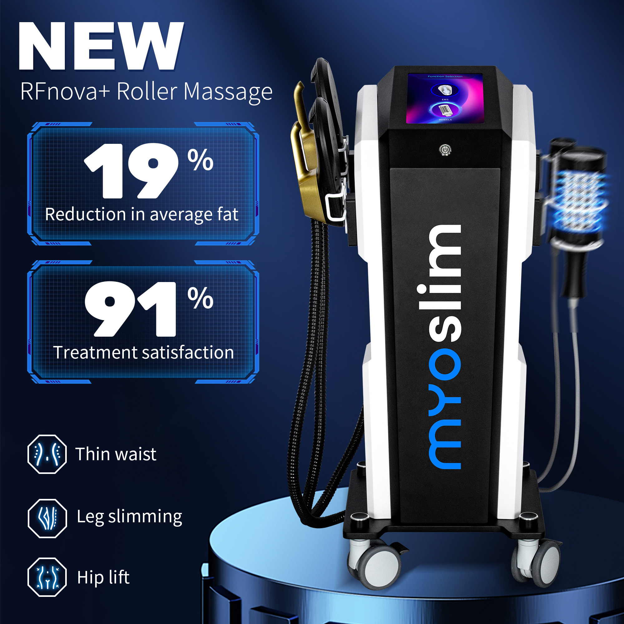 Myoslim 6500W Sculpting Butt Lift 2 in 1 Body Sculpt Machine RF Roller Muscle Stimulator Body Shaping Massage Professional Machine