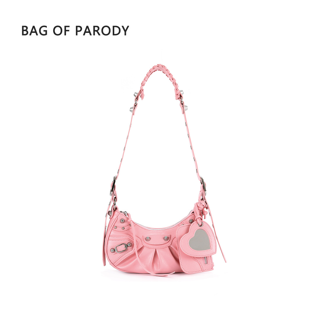 BAG OF PARODY designer bag Light luxury high quality Willow nail bag spicy girl armpit bag monthly tooth bag shoulder bag half moon motorcycle bag