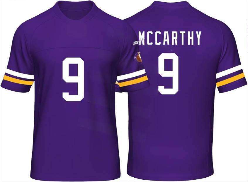 Custom Mens/Youth Football ed T-Shirt for Sports Fan Purple/White No Brand/s JEfferson jersey Free shipping