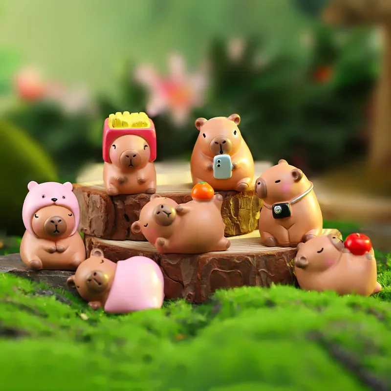 12pcs New Capybara Blind Box Simulation Mini Capibara Action Figures Doll Children Birthday Christmas Gift C250917