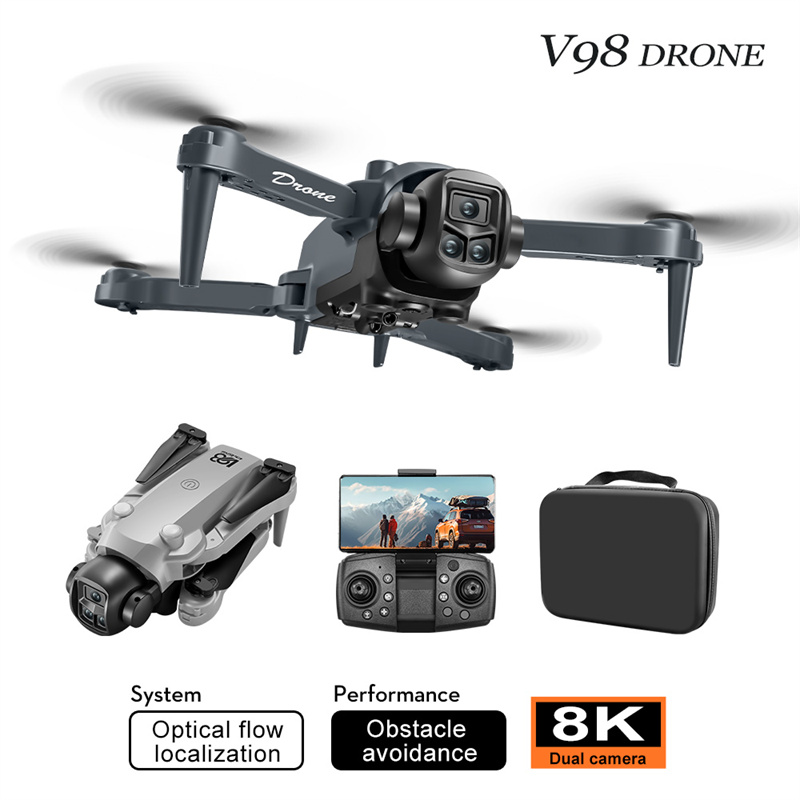 New V98 Drones Dual Cameras Long Endurance intelligent Obstacle Avoidance Drone 8K HD Aerial Photography Remote Control Aircraft Children's toy g